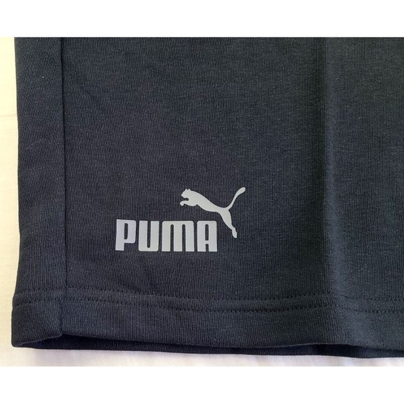 PUMA Essential Men's Sweat Bermuda Shorts Medium Black Regular Fit Cotton Terry - Picture 7 of 10